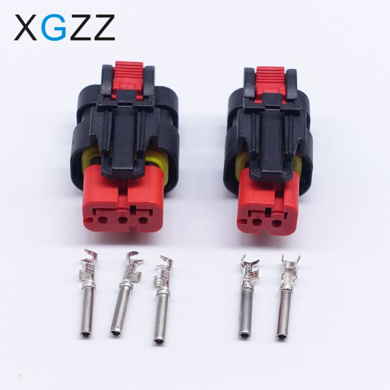 5 sets 3pin tyco automotive kabelboom plug elektrische vrouwelijke connectoren met terminals 776523-1 776427-1