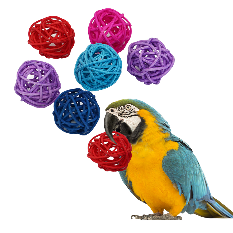 Jouets pour oiseaux de compagnie, jouets à mâcher, boule en rotin pour perroquet, perruche, perruche, calopsitte, jouets à mâcher, Cages pour perroquets, 5 pièces