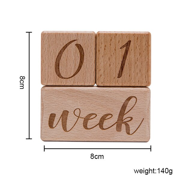 6Pcs/1Set Baby Maand Milestone Kaart Beuken Blok Plein Gegraveerd Pasgeboren Geboorte Maand Verjaardag Mijlpalen Blok Fotografie props: 3pc With Bag