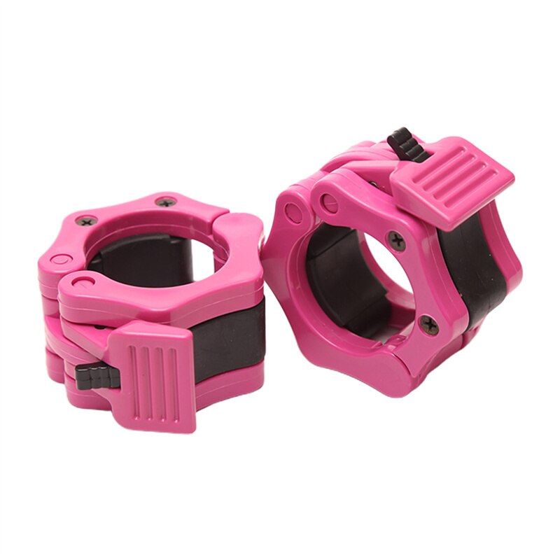 25/50mm Spinlock Barbell Collars Quick Release Barbell Clamps Olympic Weight Bar Clips for Weightlifting and Strength Training: 2 pcs pink / 50MM