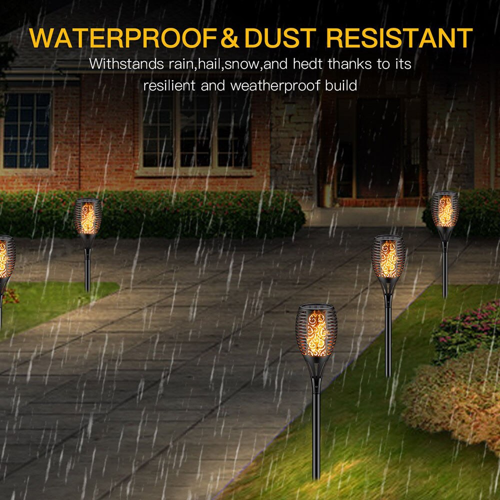 Waterdichte, op zonne-energie flikkerende fakkelverlichting, kleurveranderende dansende flikkerende lamp, tuinpadverlichting, gazonlamp