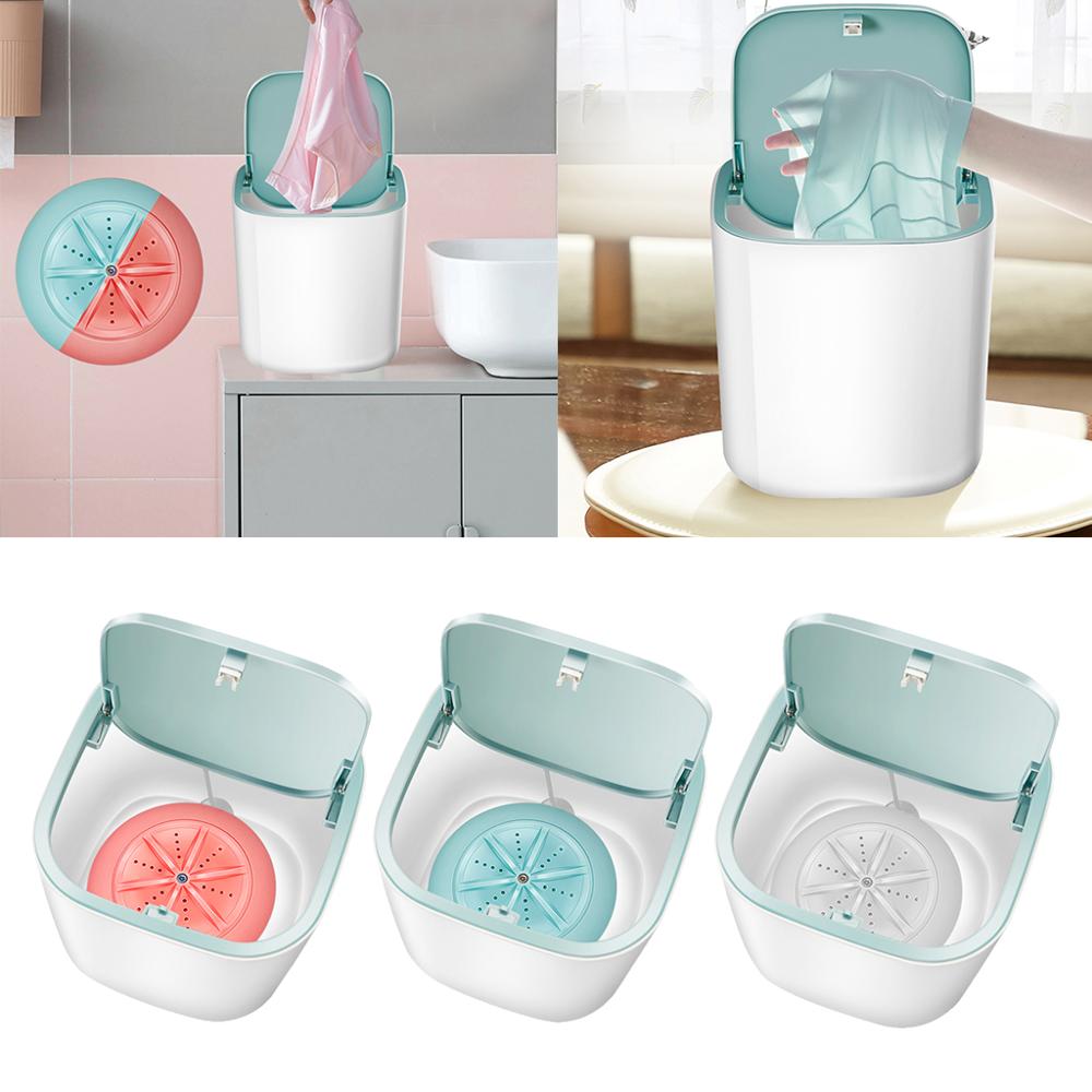 Mini Ultrasonic Washing Machine Bucket Type USB Laundry Clothes Washer Cleaner for Home Travel Dorms Apartments Condos Motor