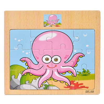 Bambino Giocattoli di Legno 3D Jigsaw Puzzle Di Cartone Animato Animale/Veicolo/Oceano/Dinosaur Puzzle Bus Puzzle Intelligenza Educativo Di Natale: 7