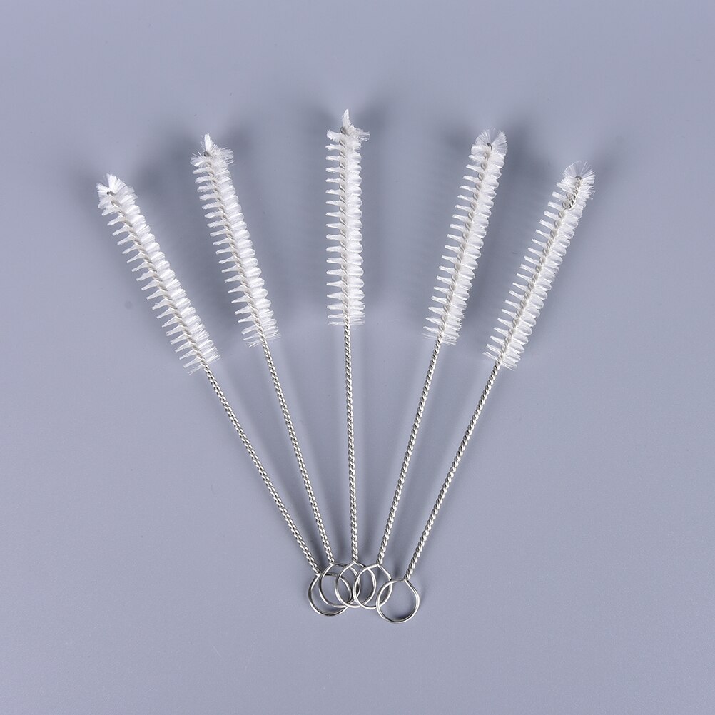 5 Stks/set 140Mm Lange Lab Chemie Reageerbuis Fles Reiniging Borstels Cleaner Laboratory Supplies Drinken Stro Schoon Borstels: WHITE