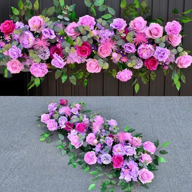 50/100cm DIY Romantic Wedding Silk Peonies Rose Flower Wall Arrangement Supplies Artificial Row Decor Iron Arch Backdrop: PB