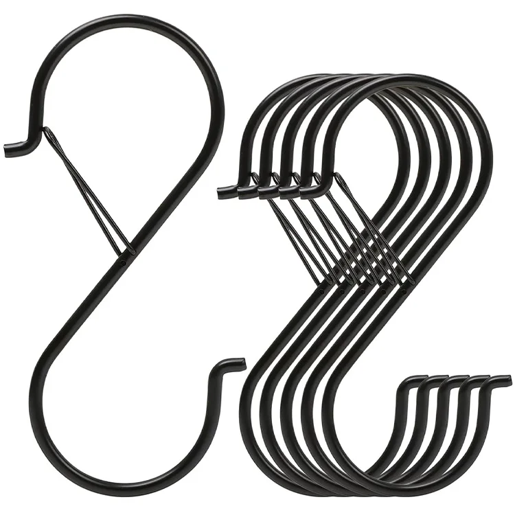 1 Stück 3 x 9 cm S-förmiger Metallhaken mit Sicherheitsschnalle zum Aufhängen von Küchenutensilien/Pflanzen/Töpfen und Pfannen/Kleidung, Hüzehn: Ursprünglich Titel