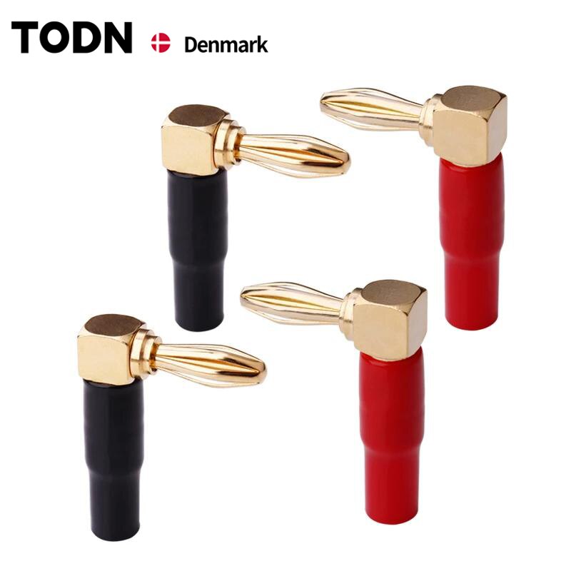 Tornillo de enchufe tipo L para amplificador de poste de unión, conector adaptador de altavoz de vídeo, ángulo recto de 90 grados, 4mm, 8 Uds.