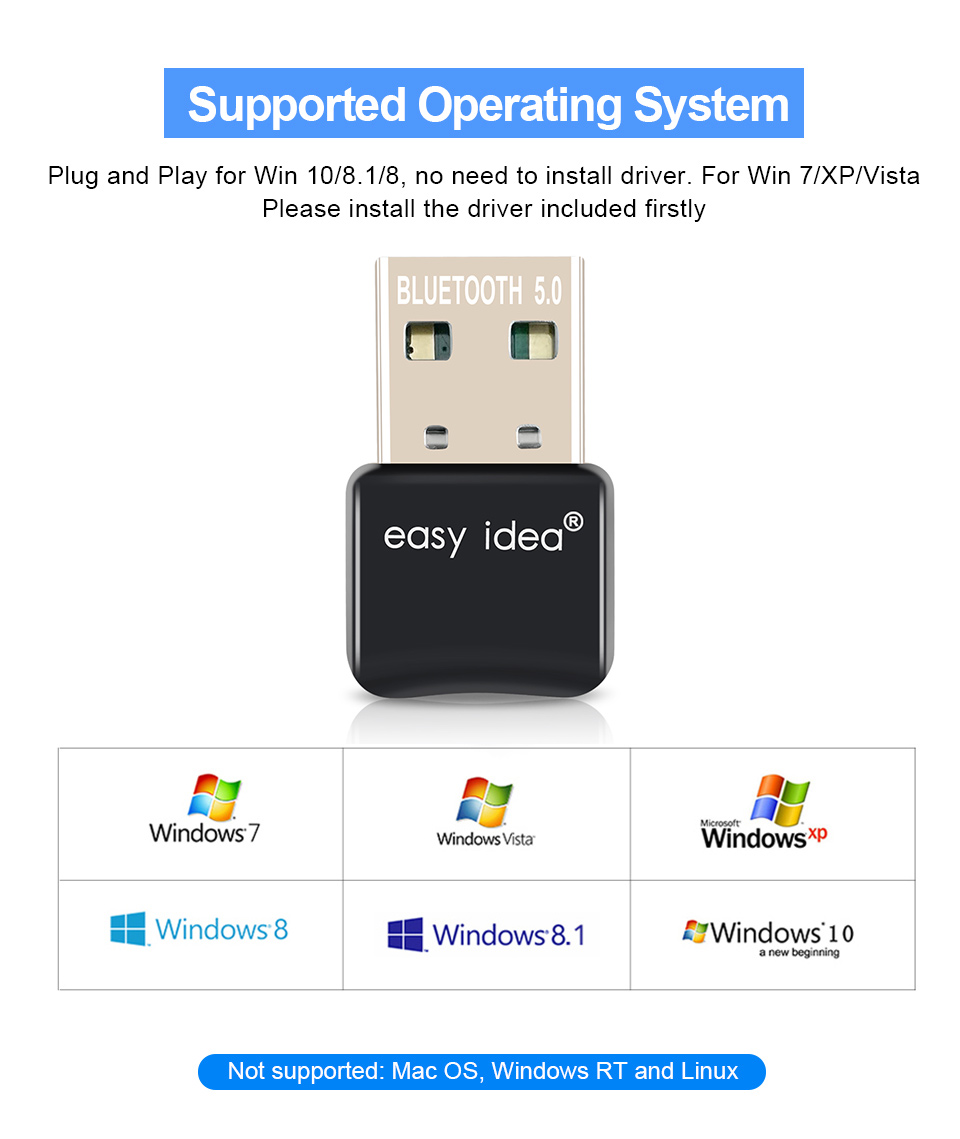 USB Bluetooth 5.0 adapter Bluetooth wtyczka Bluetooth nadajnik Bluetooth CSR 4.0 odbiornik muzyki audio robić komputera PC laptop