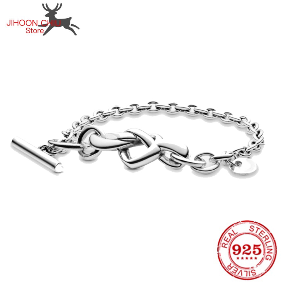 Original Pando charm chain Snake bracelet 100% 925 sterling silver bracelet for women's classic DIY jewelry