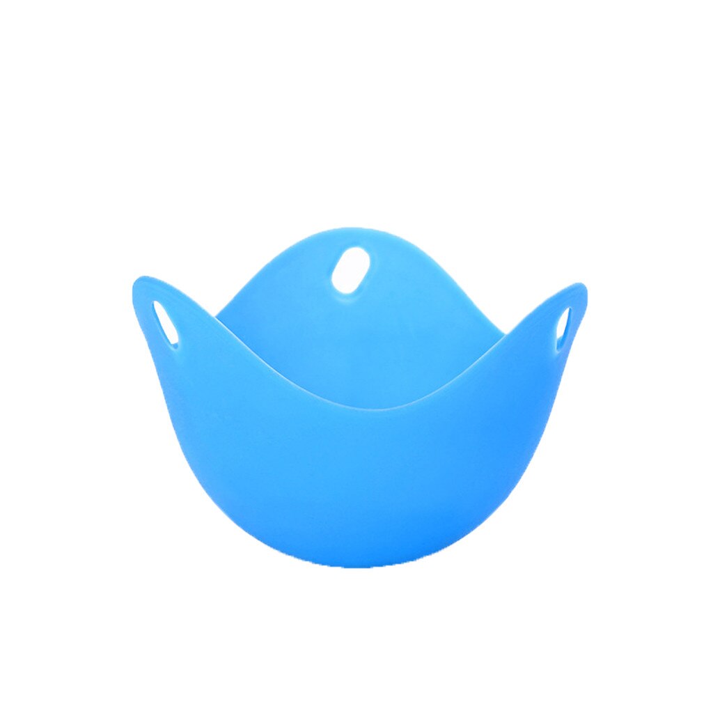 Ramequins en Gel de silice, thermostabilité, ustensile de cuisine, pocher les œufs, ABS, cuiseur à vapeur, plateau à œufs, 4 couleurs, outil de chauffage recyclable: Blue
