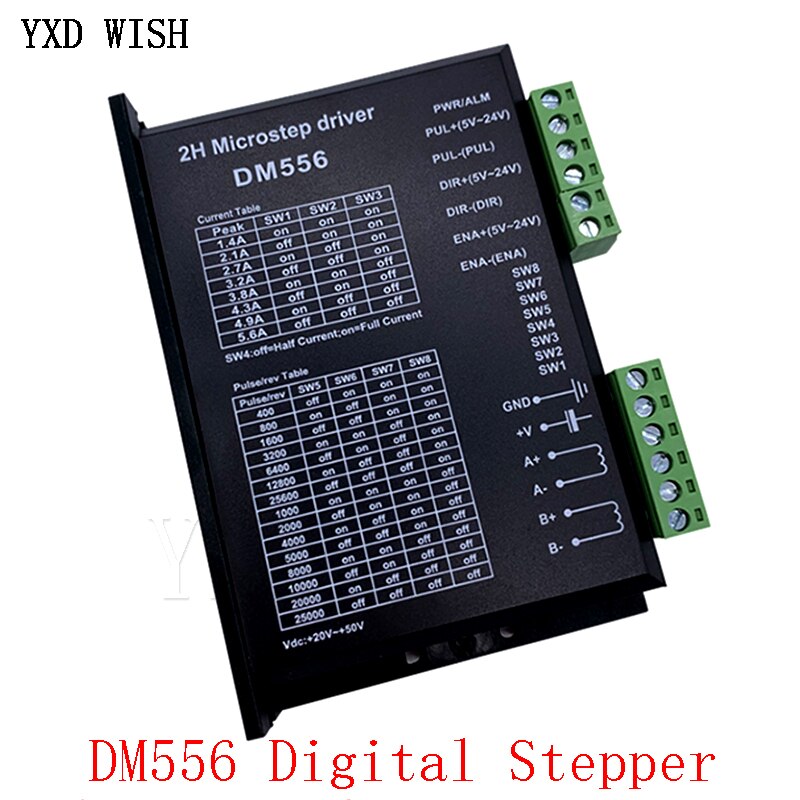 DM556 Digitale Stappenmotor Driver 2 Fase 5.6A Voor Nc 42/57/86 Stappenmotor Vervangen M542/TB6600 Stepper motor Controller