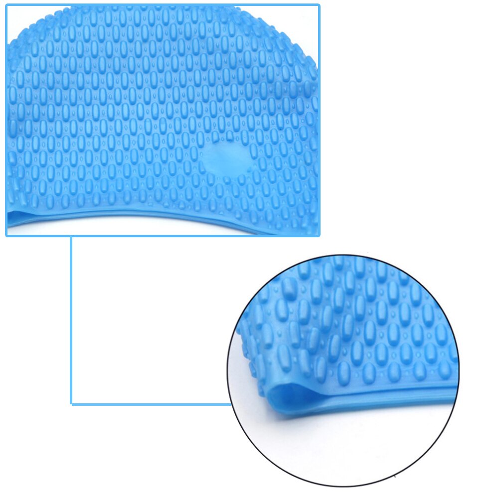 Silica gel Solid color Swimming cap adult Water droplets waterproof