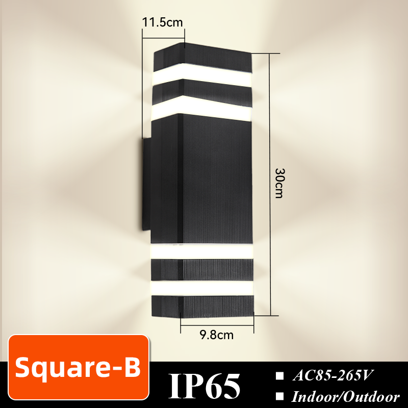 CHUANGYANG Ersetzen Sie E27-Birne, LED-Wandleuchte für Höhle Außenbereich, IP65, wasserdicht, Veranda-Licht, Innenwandleuchte, Dekoration für Flur, Schlafzimmer: Himmel Blau / veränderbar / 11-15W