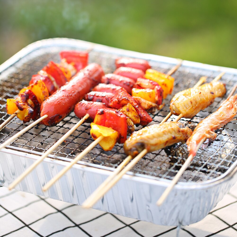 Disposable Portable BBQ Grill Home Outdoor Picnic Barbecue Stove with Charcoal Disposable Aluminum Foil