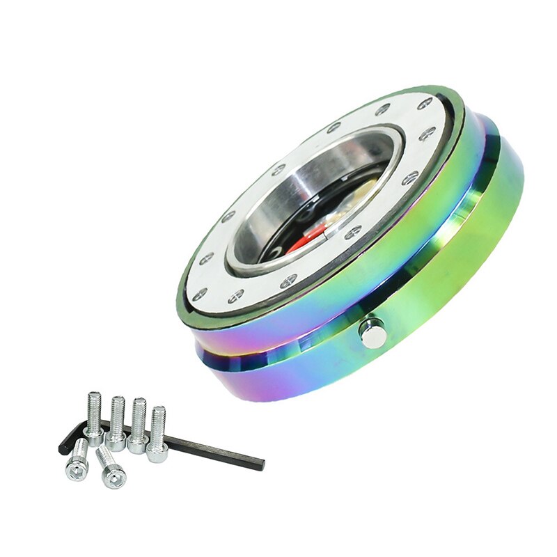 Hamsit Racing Modified Steering Wheel Thin Quick Release Device Kit 7 Color Accessories High-end Security anti-theft convenient: Rainbow