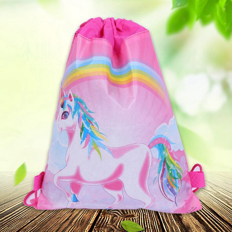 Unicorn Drawstring bag for Girls Travel Storage Package Cartoon School Backpacks Children Birthday Party Favors 34cm*27cm