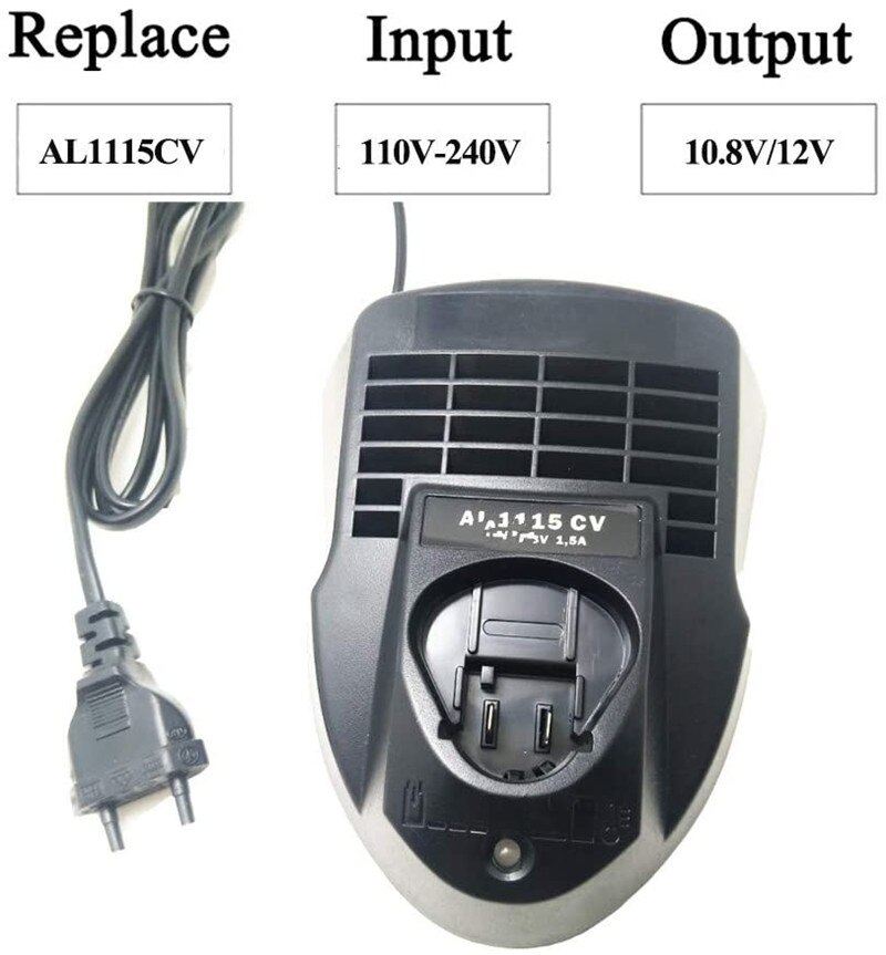 Li-ion Battery Replacement Charger AL1115CV for Bosch 10.8V 12V Li-ion Batteries Electrical Drill Bosch Power Tools EU US Plug