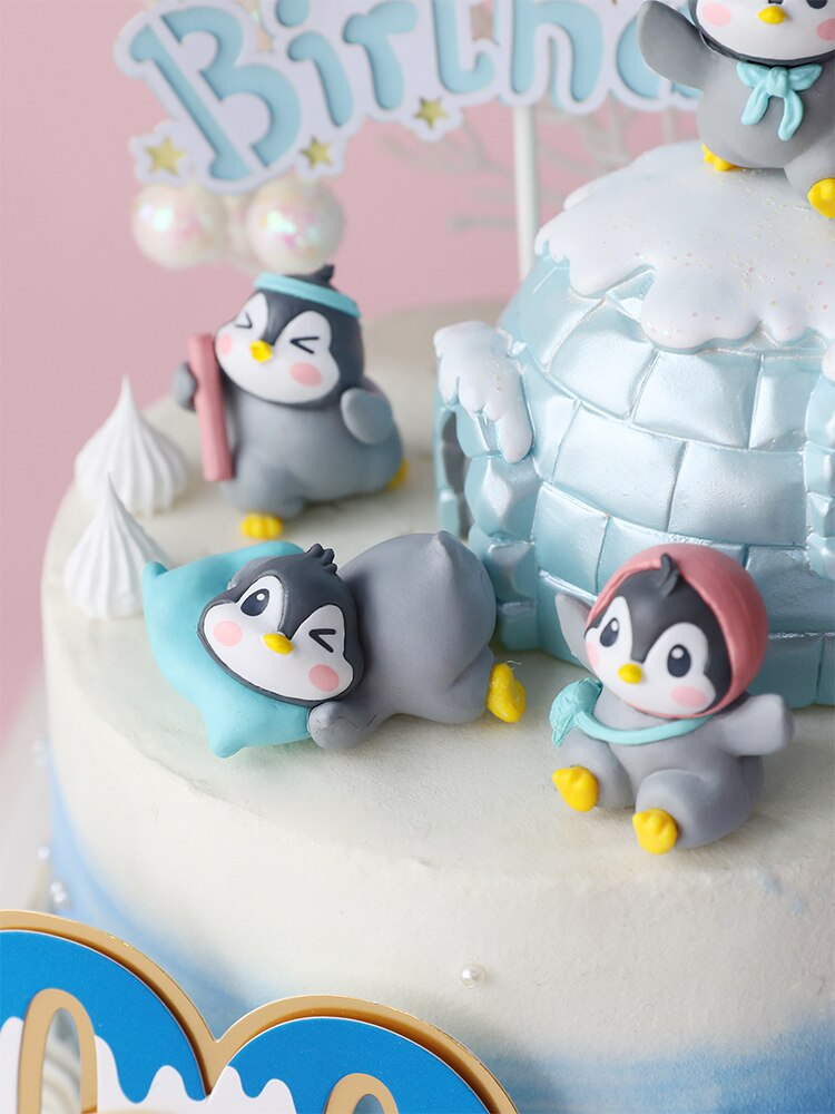 Sneeuwvlok pinguïns decoratie iglo jongen meisje ster taart toppers voor kinderen verjaardagsfeestje benodigdheden valentijn bakken zoet