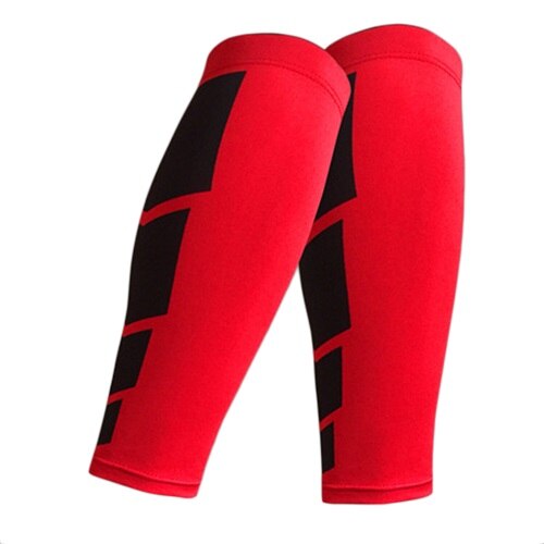 Men Sports Leg Calf Leg Brace Support Stretch Sleeve Compression Exercise Women Ease Cramping Fit Comfortably Calf Muscle: Red / XL