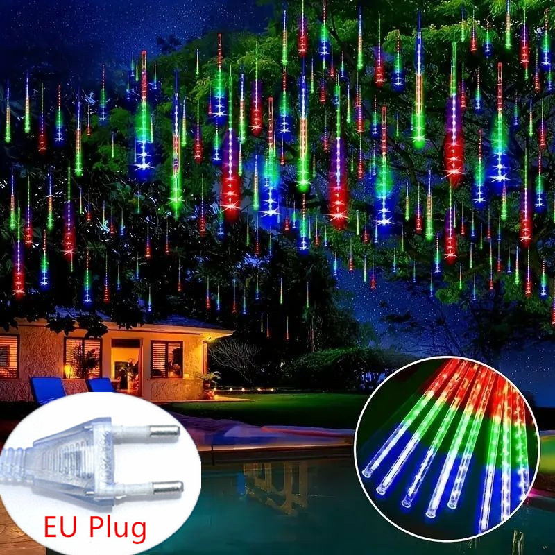 Meteor-Regen-Lichterkette, EU-Stecker, Weihnach... – Grandado