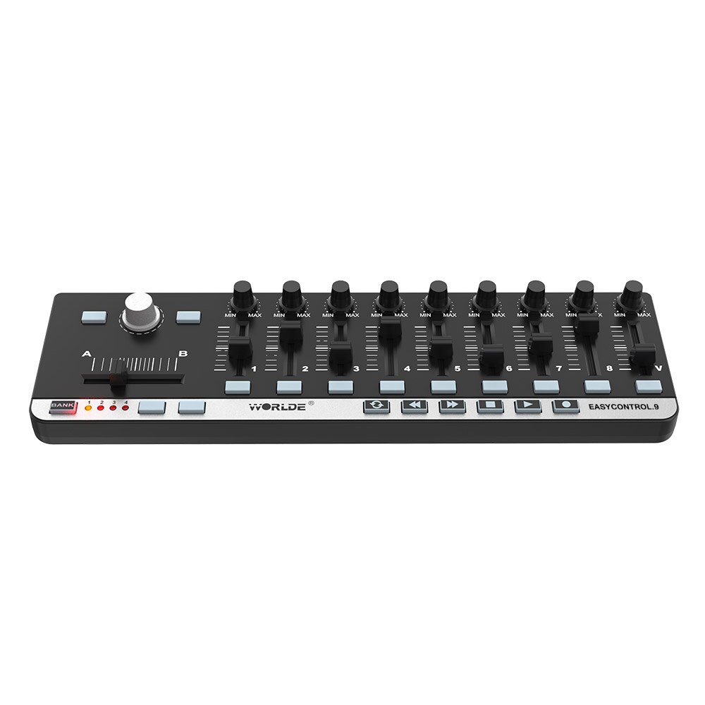 Worlde EasyControl.9 Slim-Line MIDI Controller Portable Mini USB 9 Slim-Line Control MIDI Keyboard Controller: Default Title