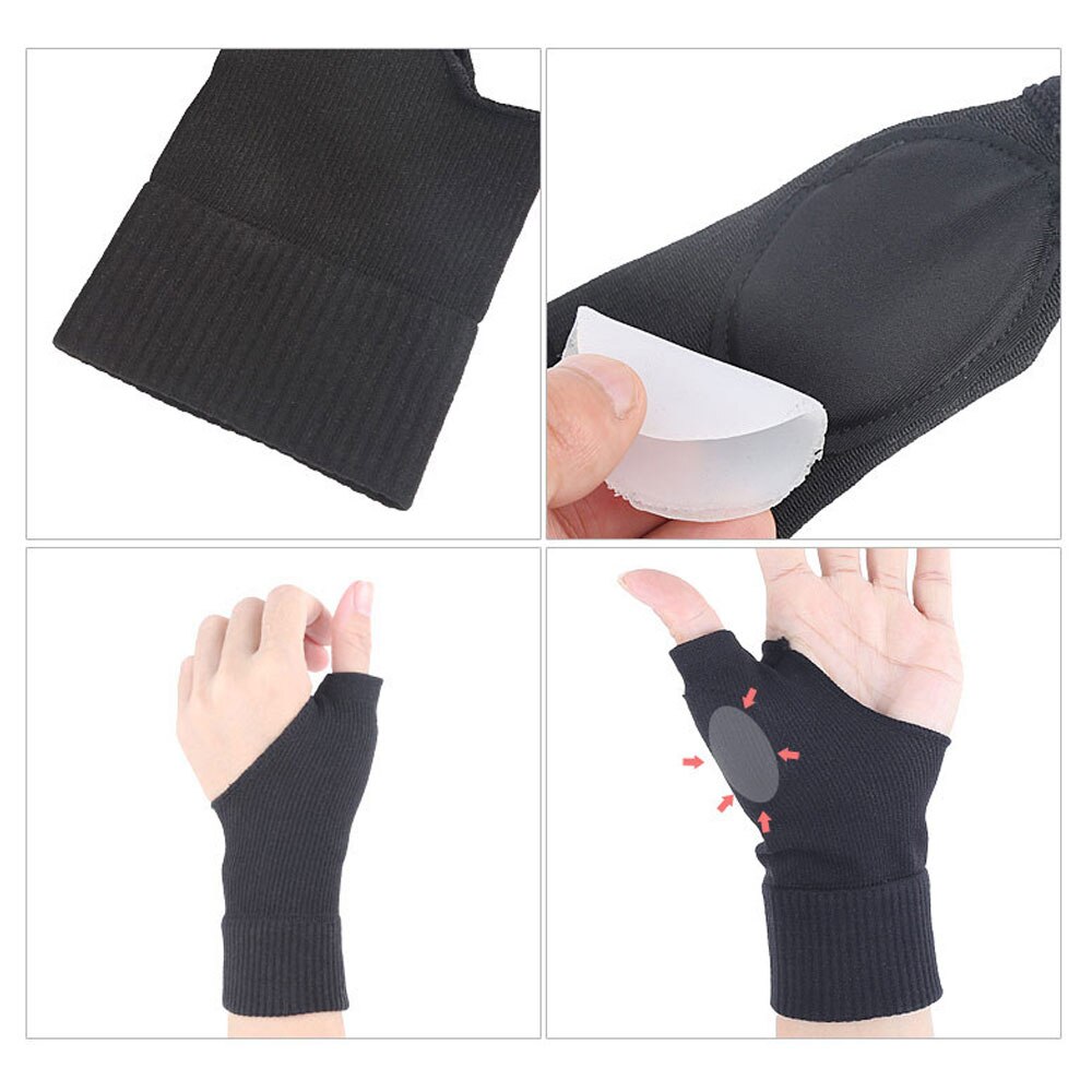 1Pair Thumb & Wrist Brace, CMC Splint for Arthritis, Carpal Tunnel Pain Relief, Reversible, Black