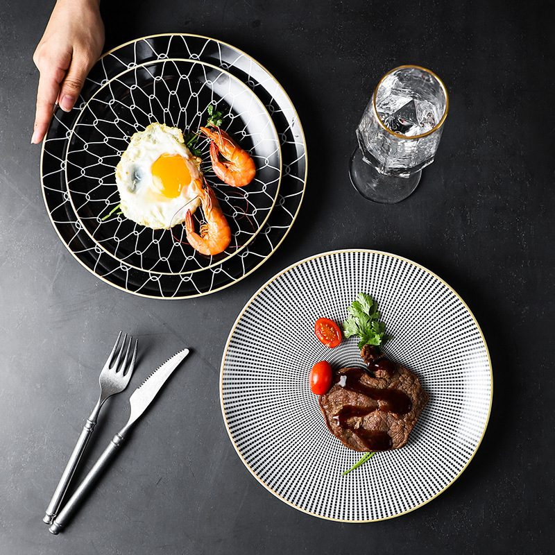 Ceramic Steak Plate Household Dish Restaurant Hotel Plate Tablewear