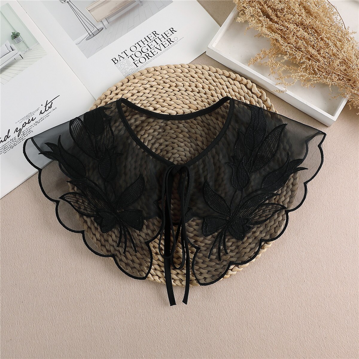 2022 Vrouwen Nep Kraag Afneembare Revers Ketting Dames Valse Kraag Blouse Top Faux Col Half-Shirt Kleding Accessoires: black B