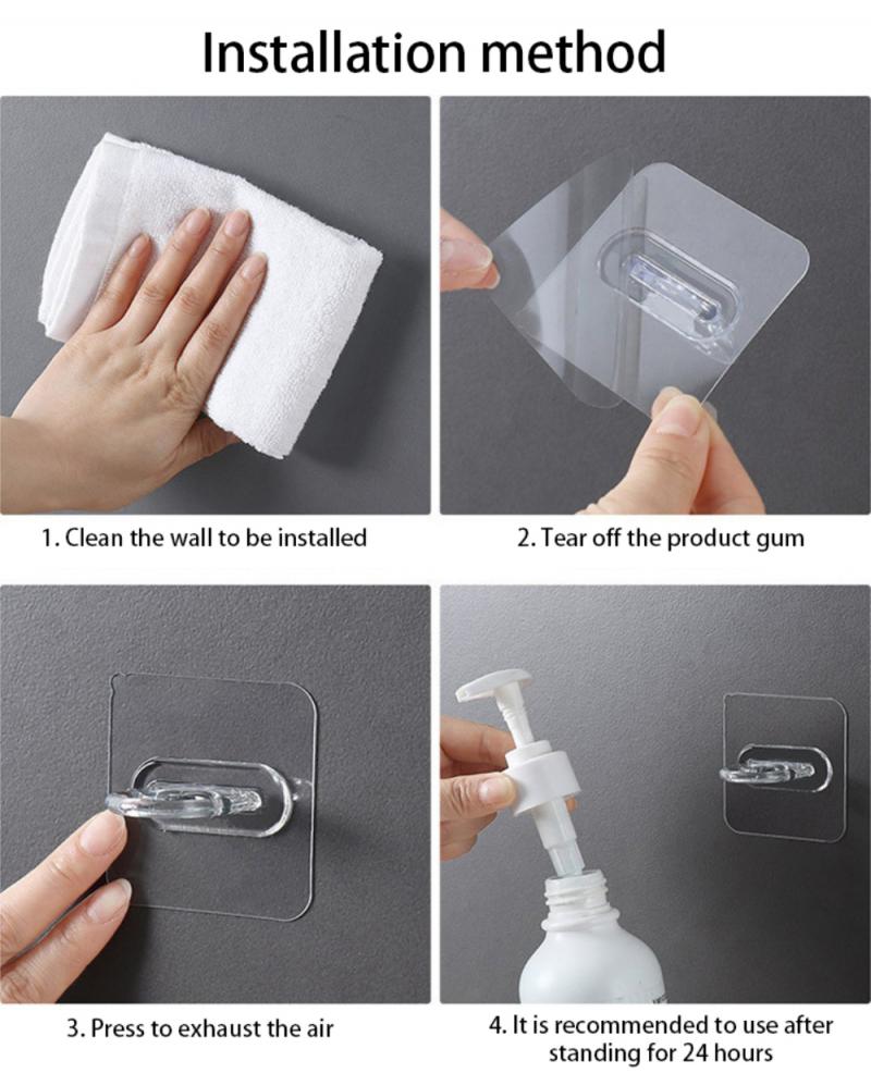 Wall Mounted Self-Adhesive Shampoo Bottle Shelf Liquid Soap Shower Gel Organizer Hook Holder Shelves Hanger Bathroom Accessories