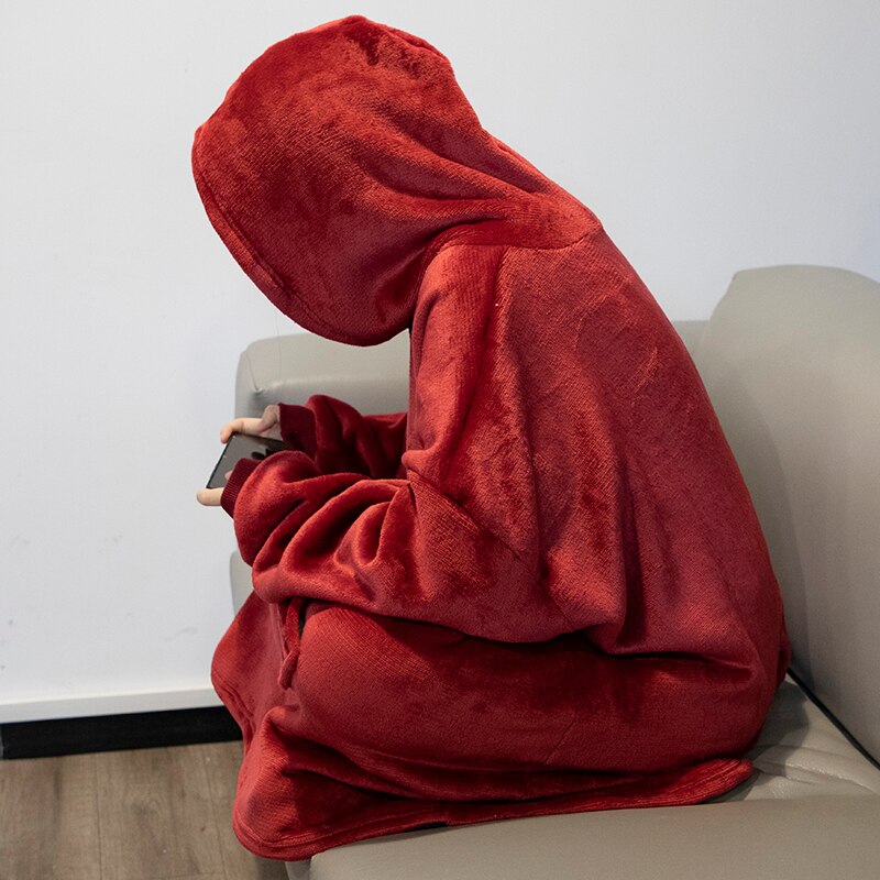 Felpe con cappuccio TV fuori misura in mucchio felpe con cappuccio tascabili giganti casuale invernali coperte ponderate unisex felpa con cappuccio per letti viaggi a casa