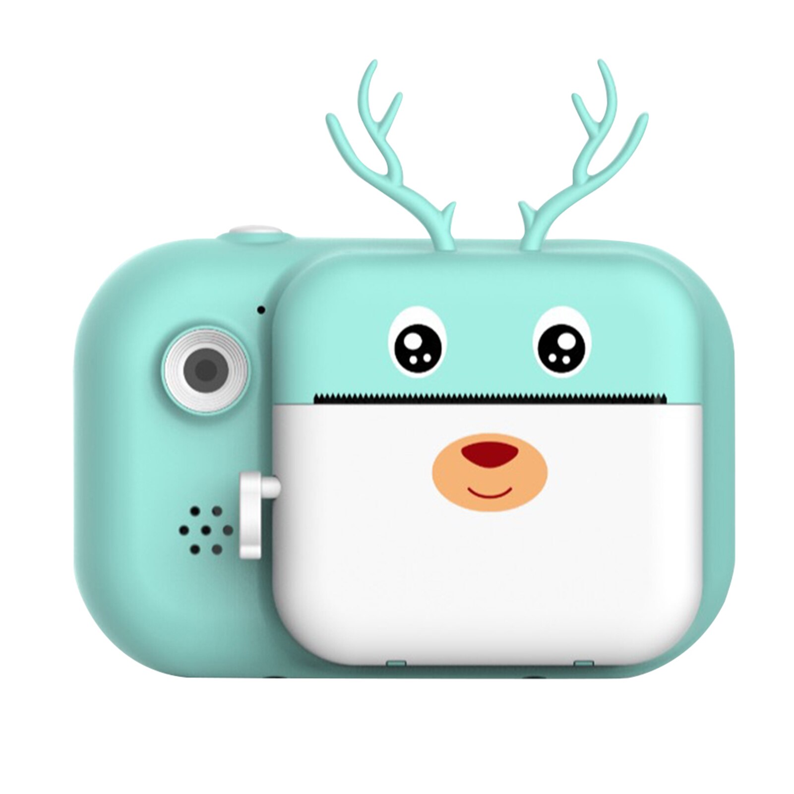 16G Photography Instant Print Camera Birthday For Kids Cute Antler Mini Portable Digital USB Rechargeable 2.4inch Screen