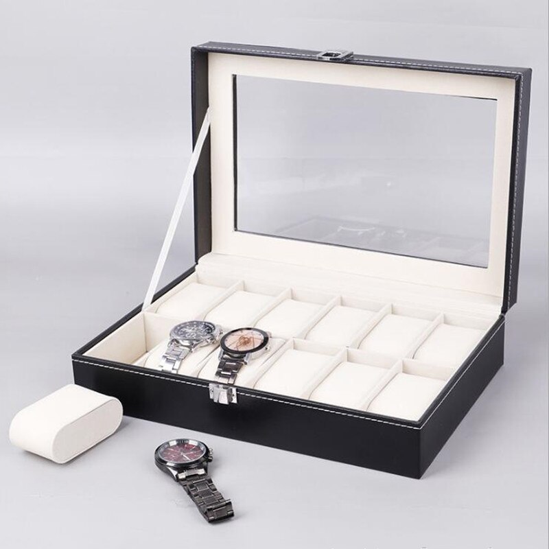6/6 + 3/8 + 2 Grids Storage Horloge Doos 8/10/12 Grids Pu Lederen Horloge Houder Organizer Voor Quartz horloge Sieraden Dozen Display