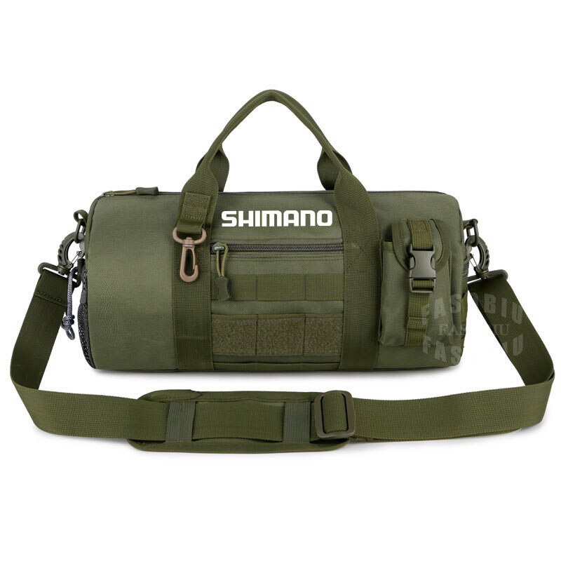 Shimano Angeln Tasche Große Kapazität Multifunktionale Angelgerät Tasche draussen Schulter Umhängetaschen Multi-zweck Lagerung Tasche: Armee Grün