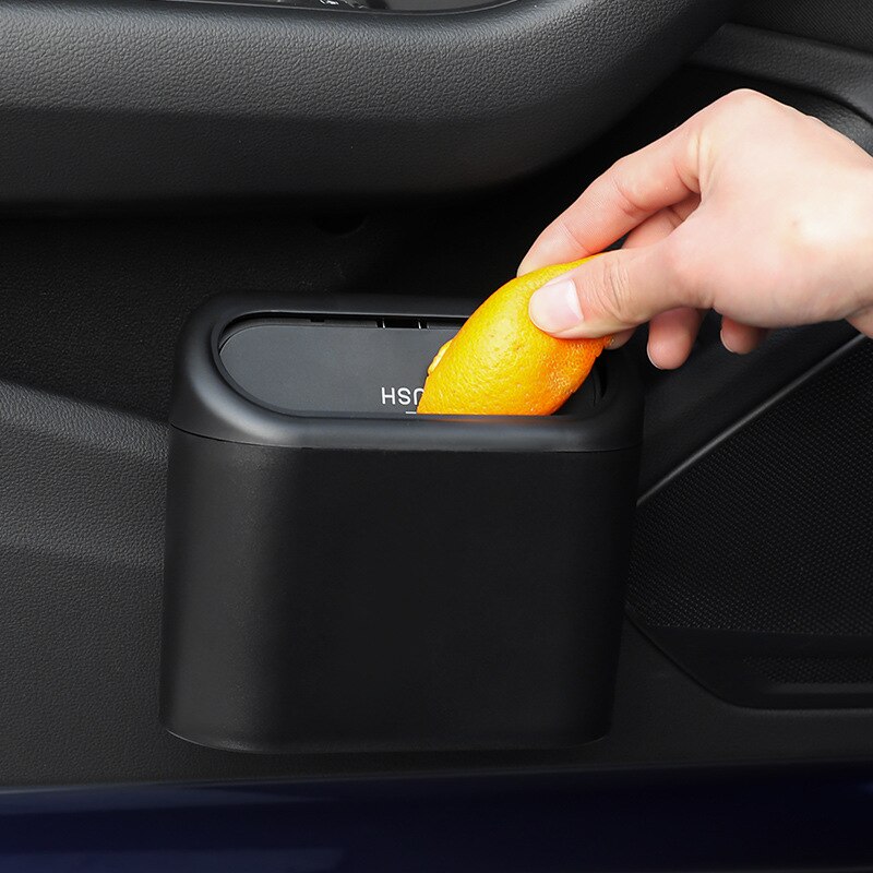 BIEPU poubelle accrocher véhicule poubelle plastique lumière noir voiture poubelle pour cuisine bureau voiture petite boîte de rangement