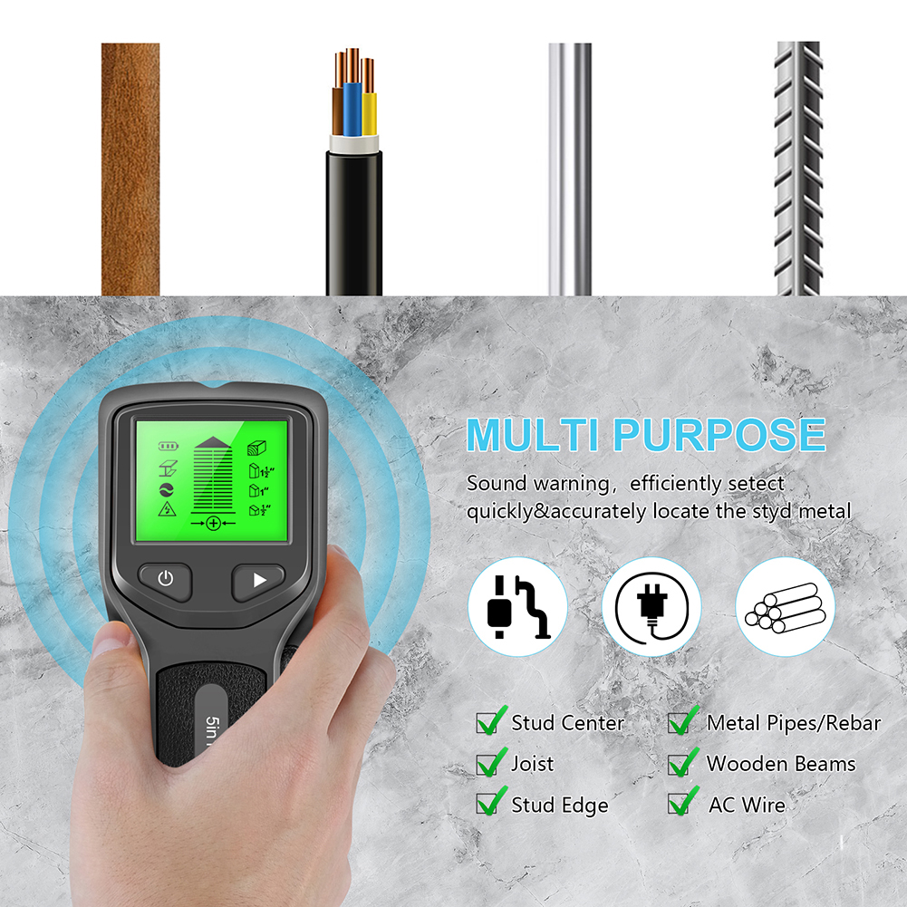 5 In 1 Stud Finder Muur Scanner Elektronische Stud Detector Multifunctionele Muur Detector Metaal Hout Ac Draad Kabel Metalen Detectie