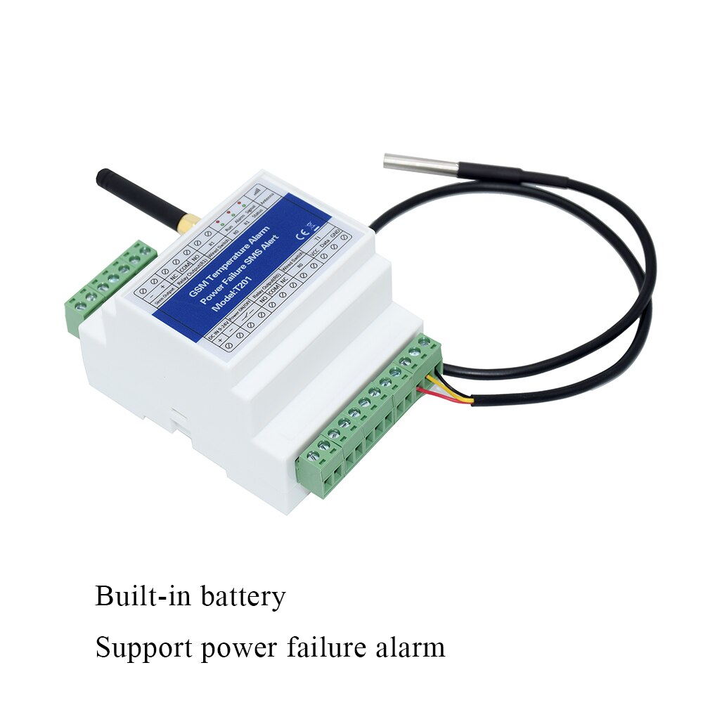 DIN-rail GSM SMS Remote Relay Controller ON/OFF Switch With 2 Relay Output Temperature Sensor: Kit C