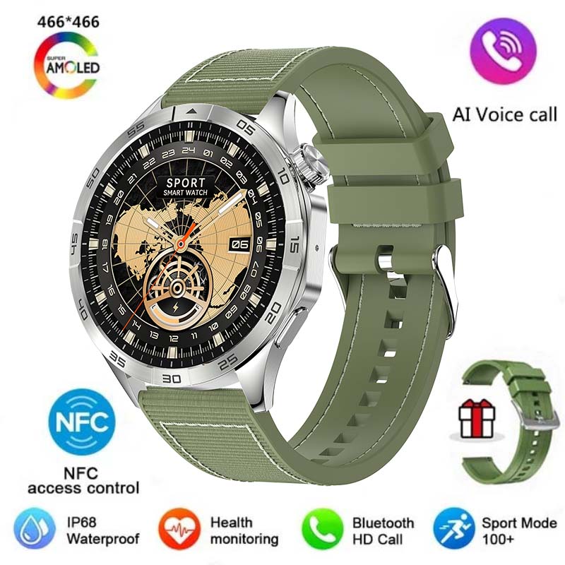 2024 nowy męnarty Smartwatch Bluetooth dzwoni 1. 43-calowy 466*466 AMOLED ekran HD bezprzewodowe ładowanie IP68 wodoodporny damski Smartwatch: Czerwony