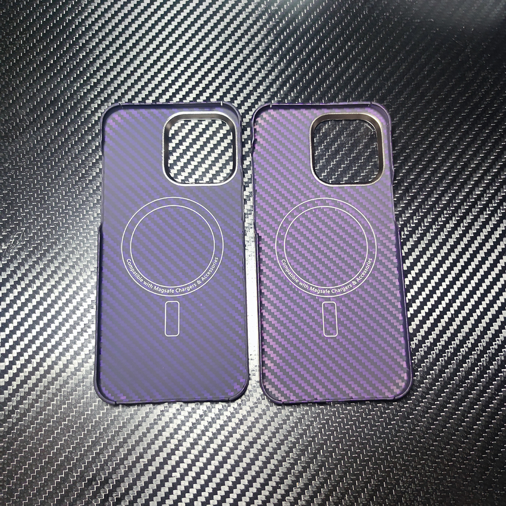 Coque Magnétique en Fibre d'Aramide Magsafe pour iPhone, Étui observateur de Luxe en Carbone de Styliste pour Modèles 15/14 pro 15/14: Denim / GRIS