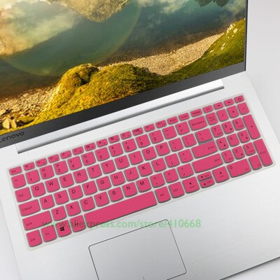Silcone laptop notebook tastatur cover beskytter til lenovo yoga  c740 (15) c740-15 iml  c 740 15 iml 15.6 tommer med numeriske taster: Lyserød