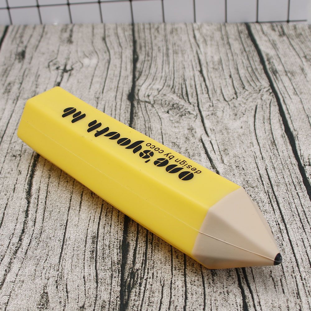 pencil shape Large Zipper Pencil Case Pen Holder Pouch School Stationery Phone Bag Storage Cosmetic rubber