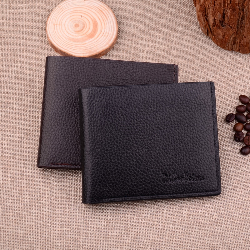DEABOLAR mannen Business Korte Zachte PU Lederen Portemonnee Mannelijke Dunne Verticale Portefeuilles Kaarthouder Portemonnee voor Man