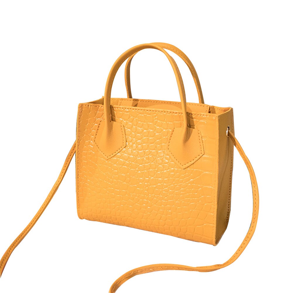 Damen-pu-umhängetaschen, einfarbige Party-Straße-schultertaschen, handtaschen: Gelb