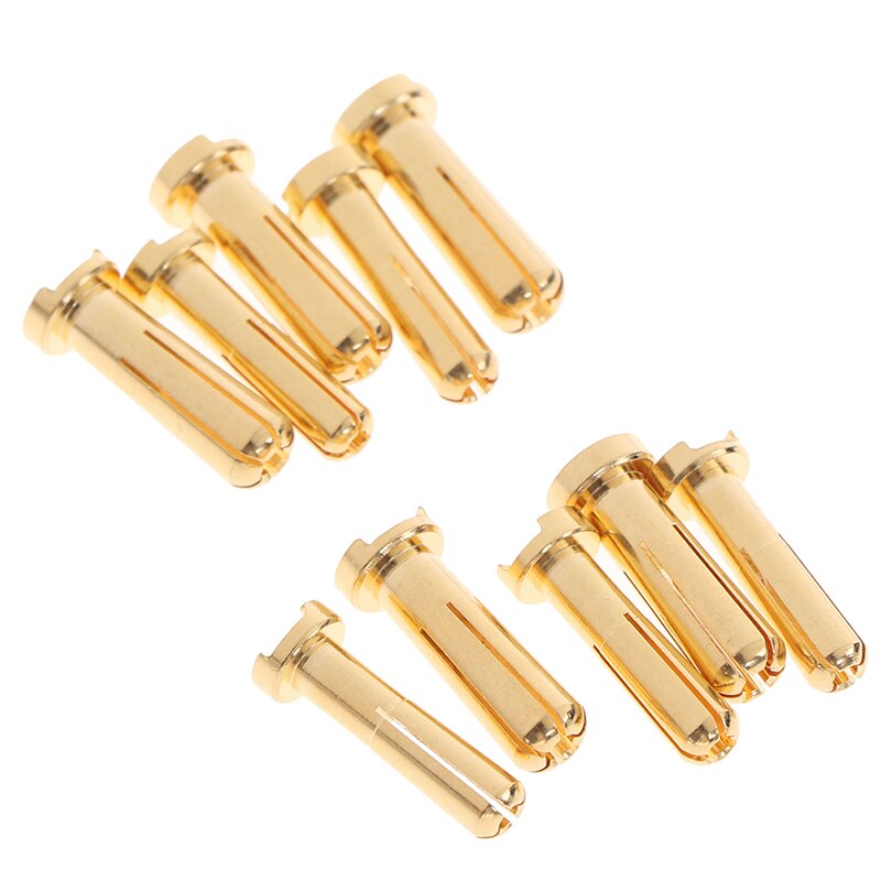 Bullet Banana Plug Connector Male Voor Rc Batterij Deel Vergulde 5 Stks/pak 4/5Mm