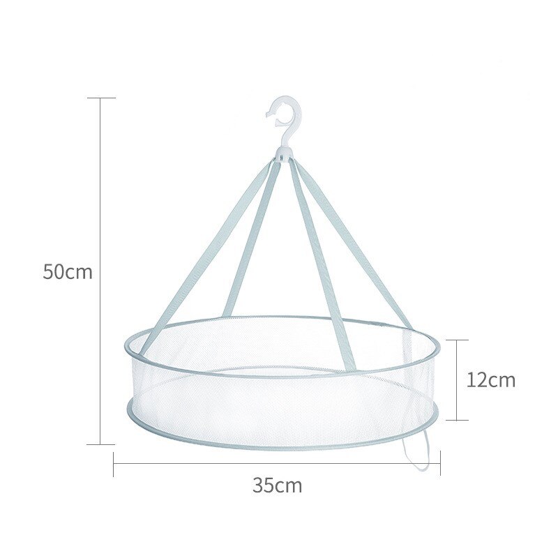Clothes Drying Basket Household Sweater Drying Net Windproof Hanging Clothes Drying Net 3 Colors Double-layer Laundry Rack Mesh: Green Single layerXS