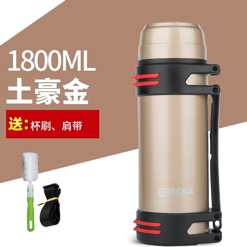 1000-2200ml stora termosar utomhus resecamping bärbar vattenflaska isoleringsvattenkokare för män tetermos i rostfritt stål: M -1800ml