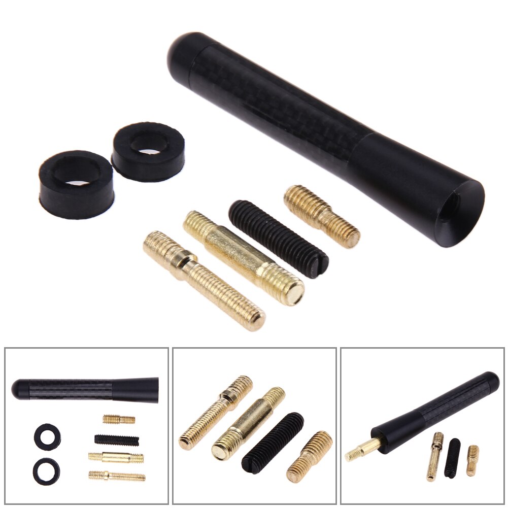 Yleinen fm lyhyt katto auton antenni mini hiilikuitu ruuvi auton fm radio antenni am / fm radiosignaalille ford focus 2 3