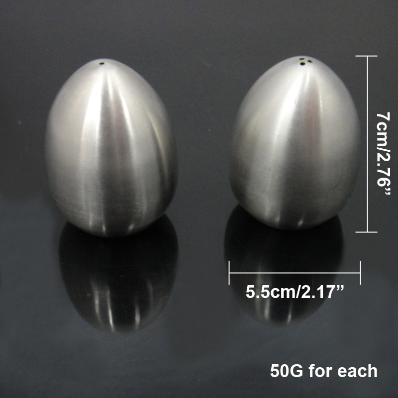 1 Pcs Durable Stainless Steel Egg-Shaped Salt Pepper Shaker Table Server Kitchen Tool J2Y