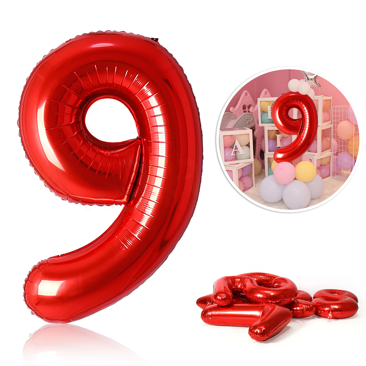 Globos de papel de aluminio rojo de 40 pulgadas, Globos con números de 0 a 9, decoración para de boda y feliz cumpleaños, Globos de figuras grandes para ducha: Caqui oscuro
