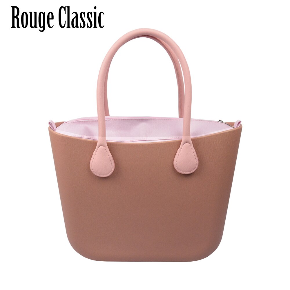 Obag Style Classic EVA Bag with Insert Inner Pocket Handles Colorful EVA Silicon Rubber Waterproof Women Handbag: rouge