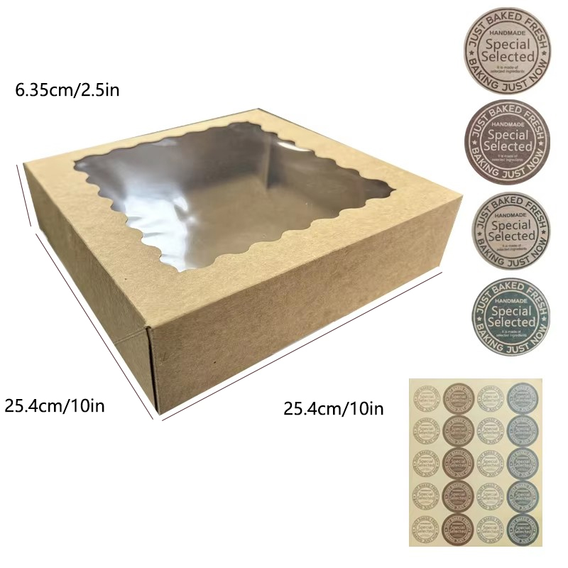 30 Stück 2 Aufkleber 10*10*2,5 in Torten schachteln mit Fenster zurück kästen Gebäck boxen für Kuchen, Gebäck Pralinen Cupcakes: Minze Grün